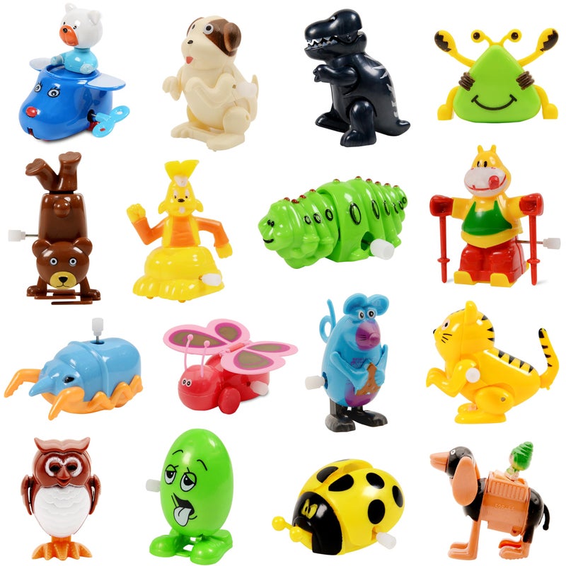 Nunkitoy Wind Up Toy,16 Pack Assorted Clockwork Toy Set(Contents and Color May Vary), Wind Up Animal Party Favors Toy Great Gift for Boys Girls Kids Toddlers - Image 1